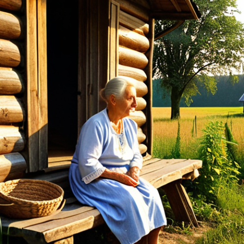 Home 6 **Prompt 1: "The Strength of Roots"**
A serene and evocative scene depicting a Polish grandmother and her young grandchild. They are sitting together on the porch of a traditional, weathered wooden cottage in the Polish countryside. The background features rolling green fields, ancient trees, and a distant, peaceful village. The grandmother is sharing a story, her hands gently touching an old, intricately embroidered Polish textile. The atmosphere is warm, deeply rooted, and conveys a profound sense of intergenerational connection and belonging to the land. Golden hour lighting, realistic, slightly nostalgic style, emphasizing authentic rural life and community bonds.